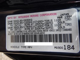 1994 MITSUBISHI MONTERO SR NAVY BLUE 3.5L AT 4WD 173846